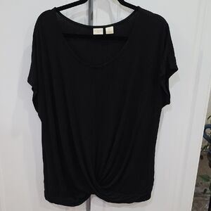 St. Tropez Black Short Sleeve Top